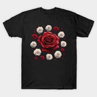 Beutiful Rose Flowers T-shirt Design. T-Shirt